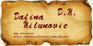 Dafina Milunović vizit kartica